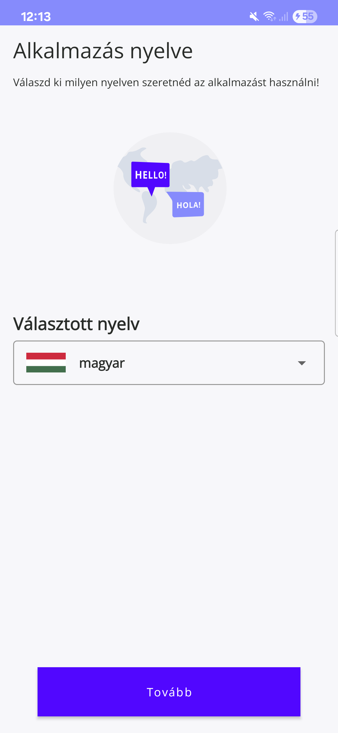 1. ábra. Alkalmazás
nyelve