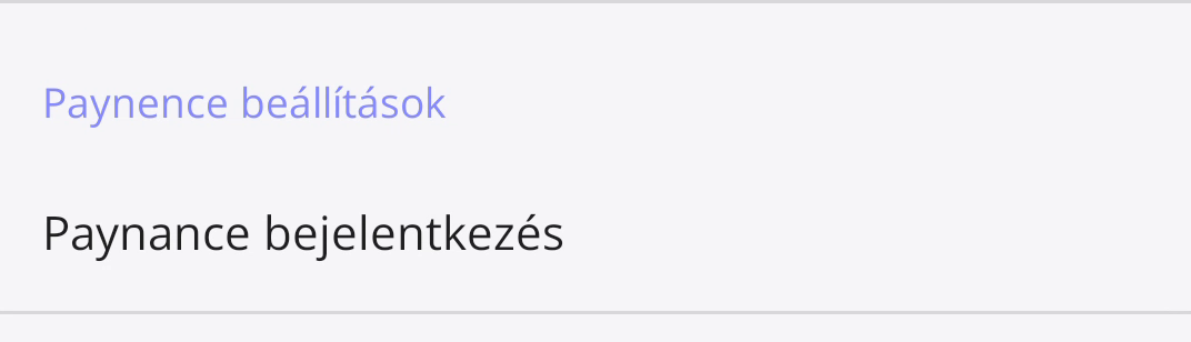58. ábra Paynence
beállítások