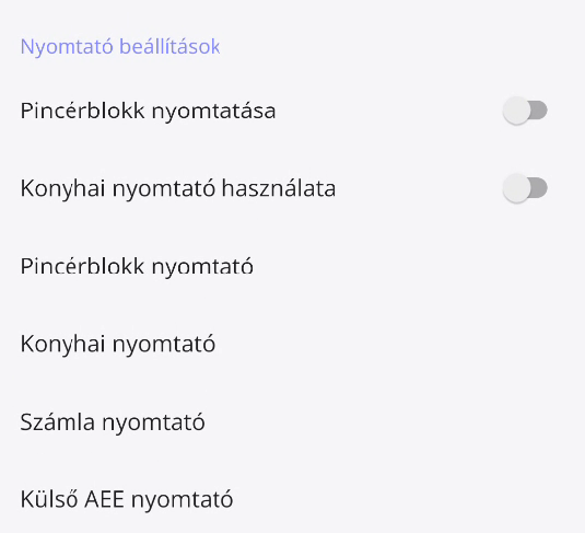 59. ábra. ePTG nem adóügyi bizonylatok nyomtatási
beállításai