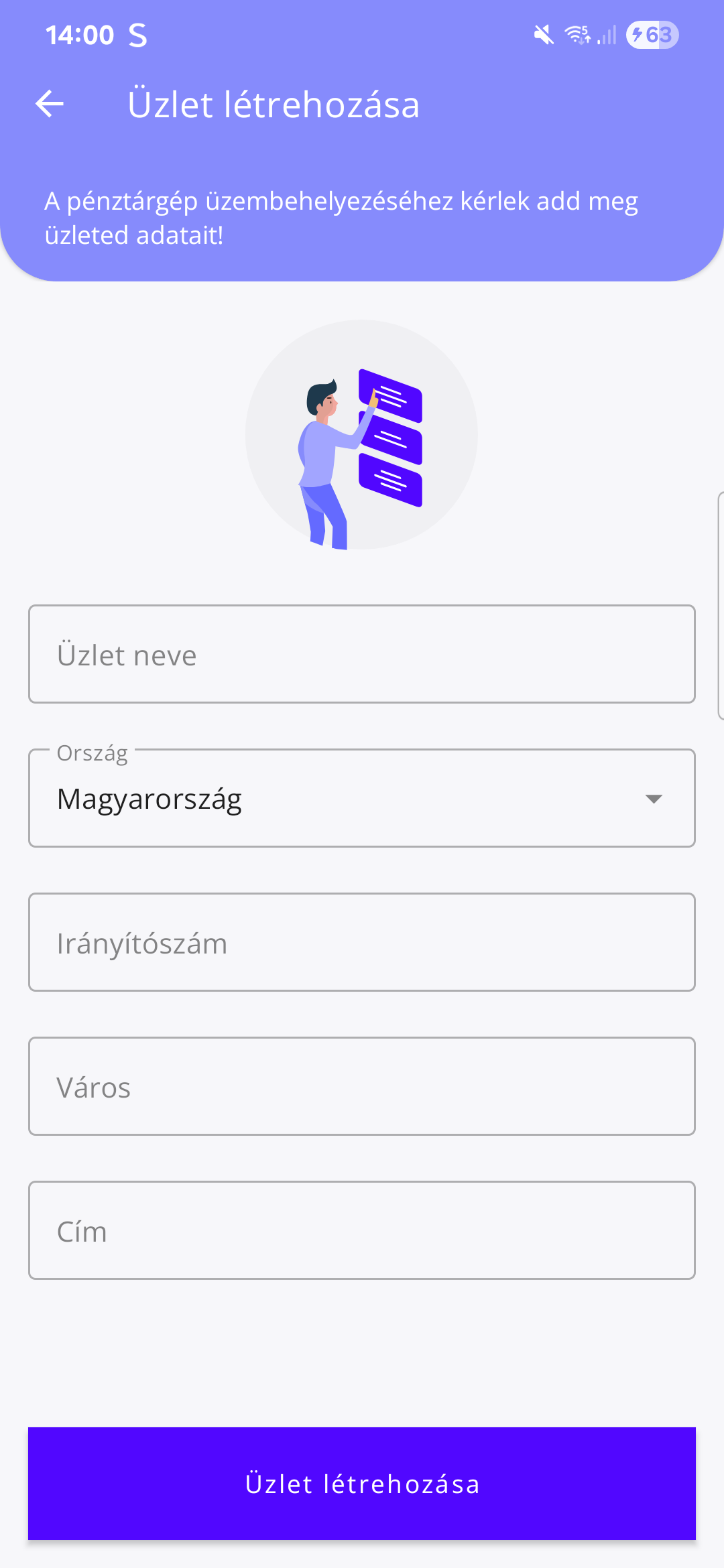 21. ábra Új üzlet
létrehozása