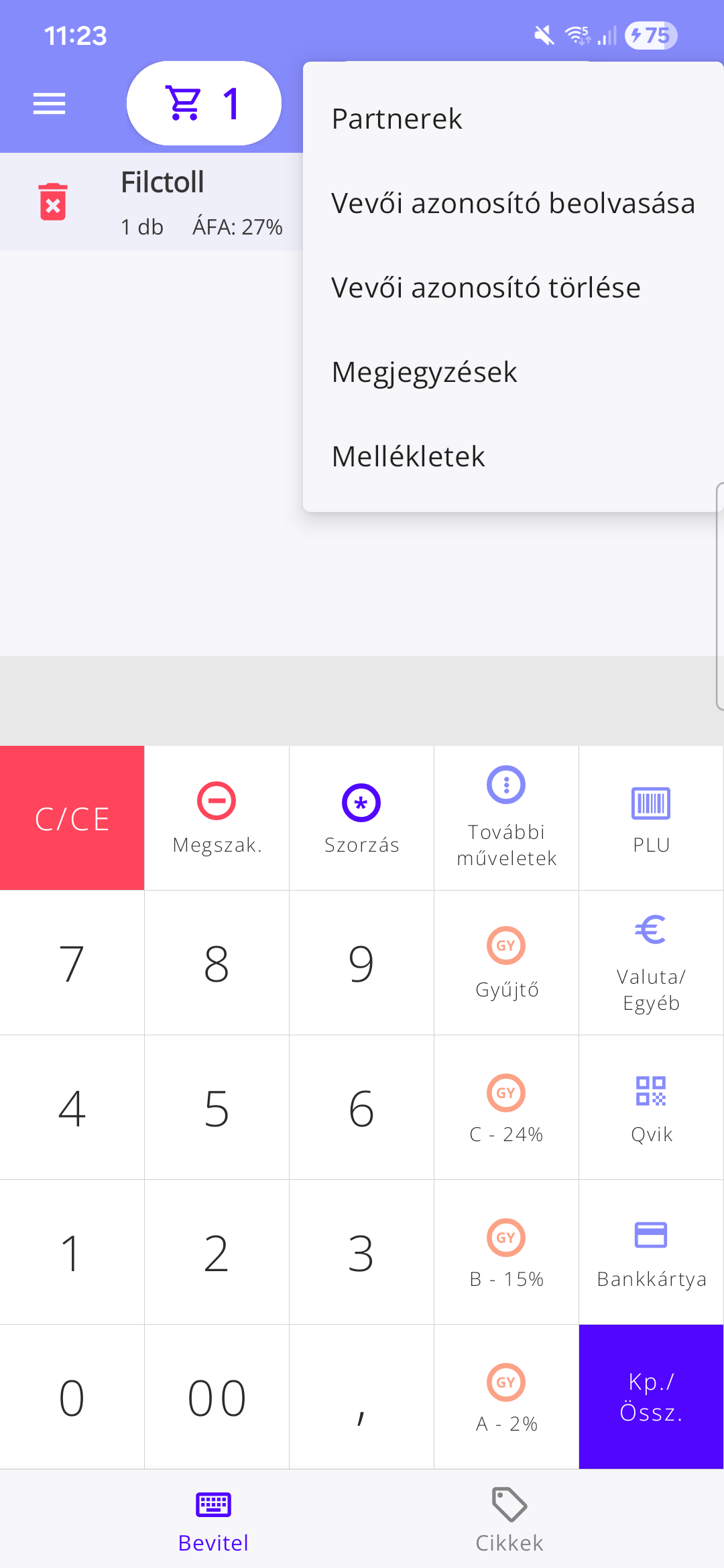 Melléklet hozzáadása
menü