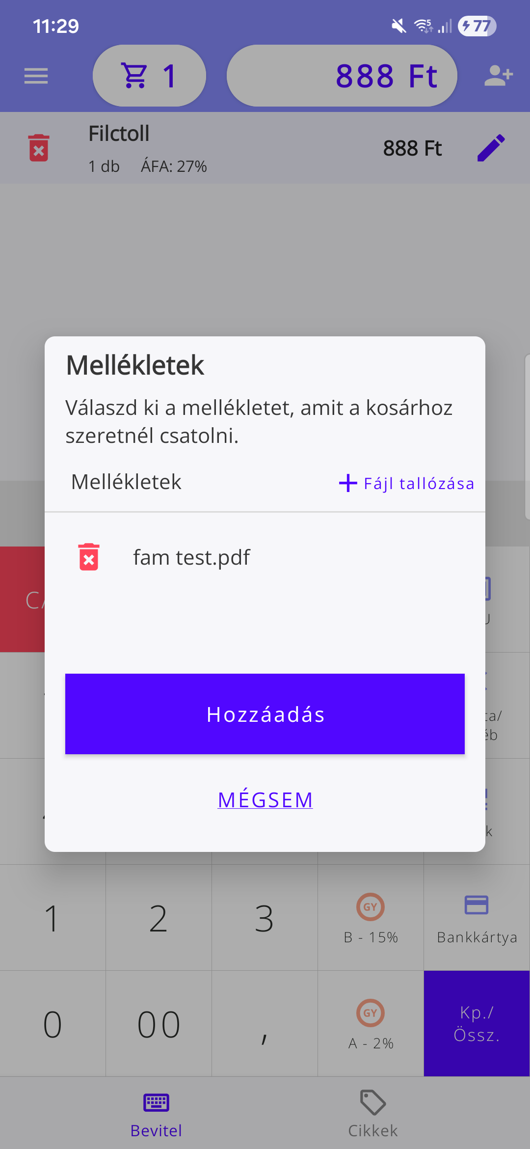 Kosár melléklet
hozzáadása