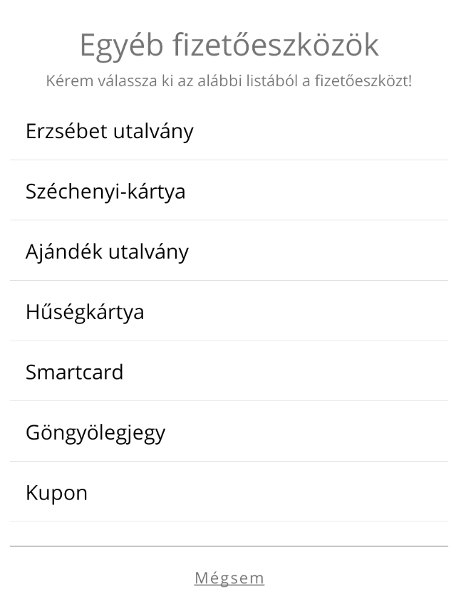 Egyéb
fizetőeszközök