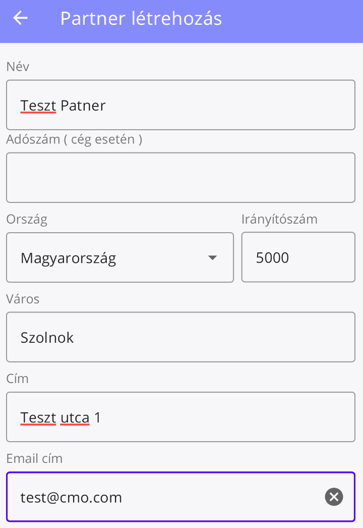 42. ábra Partner
szerkesztése