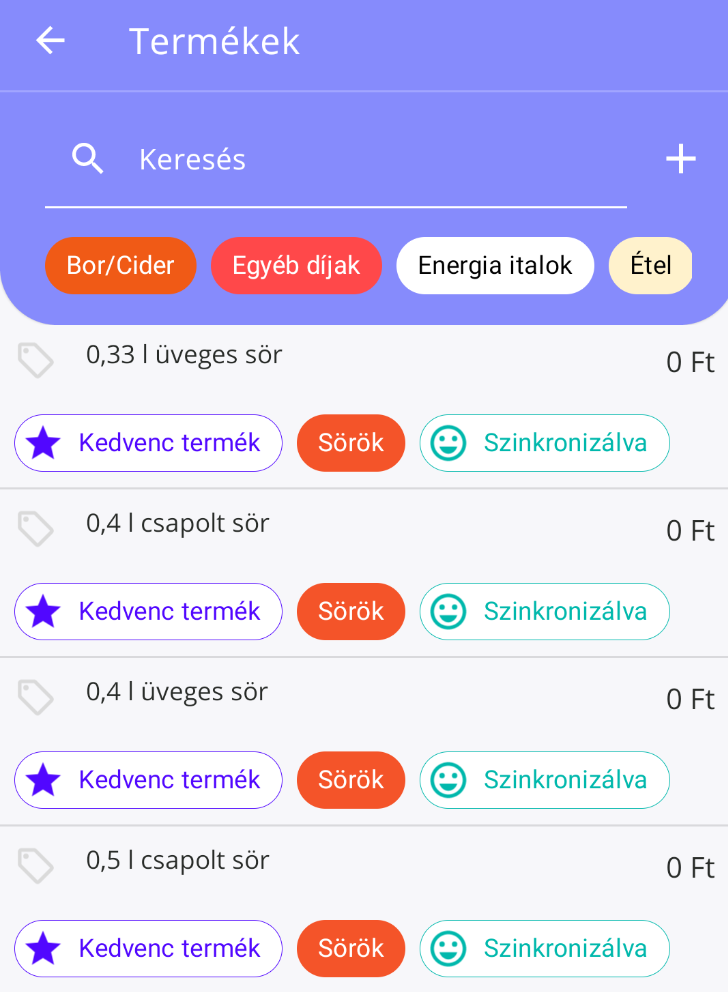 45. ábra.
Terméklista