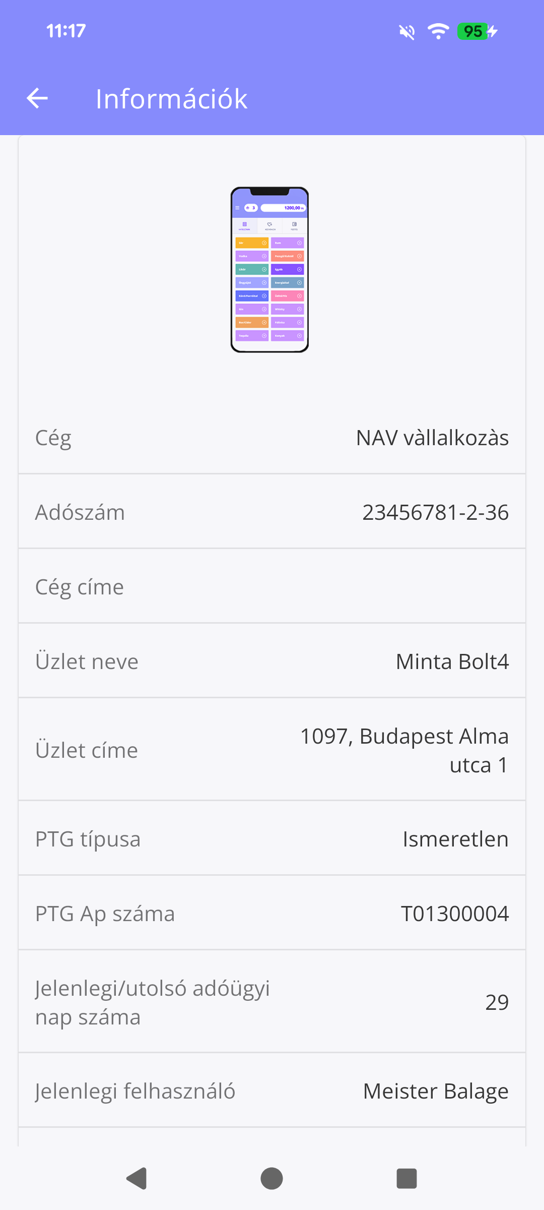 50. ábra Információk
alapadatok