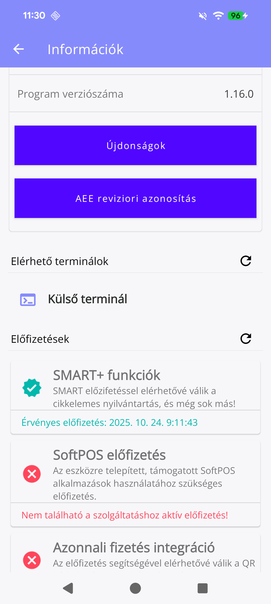 51. ábra Információk Funkciók és
előfizetések