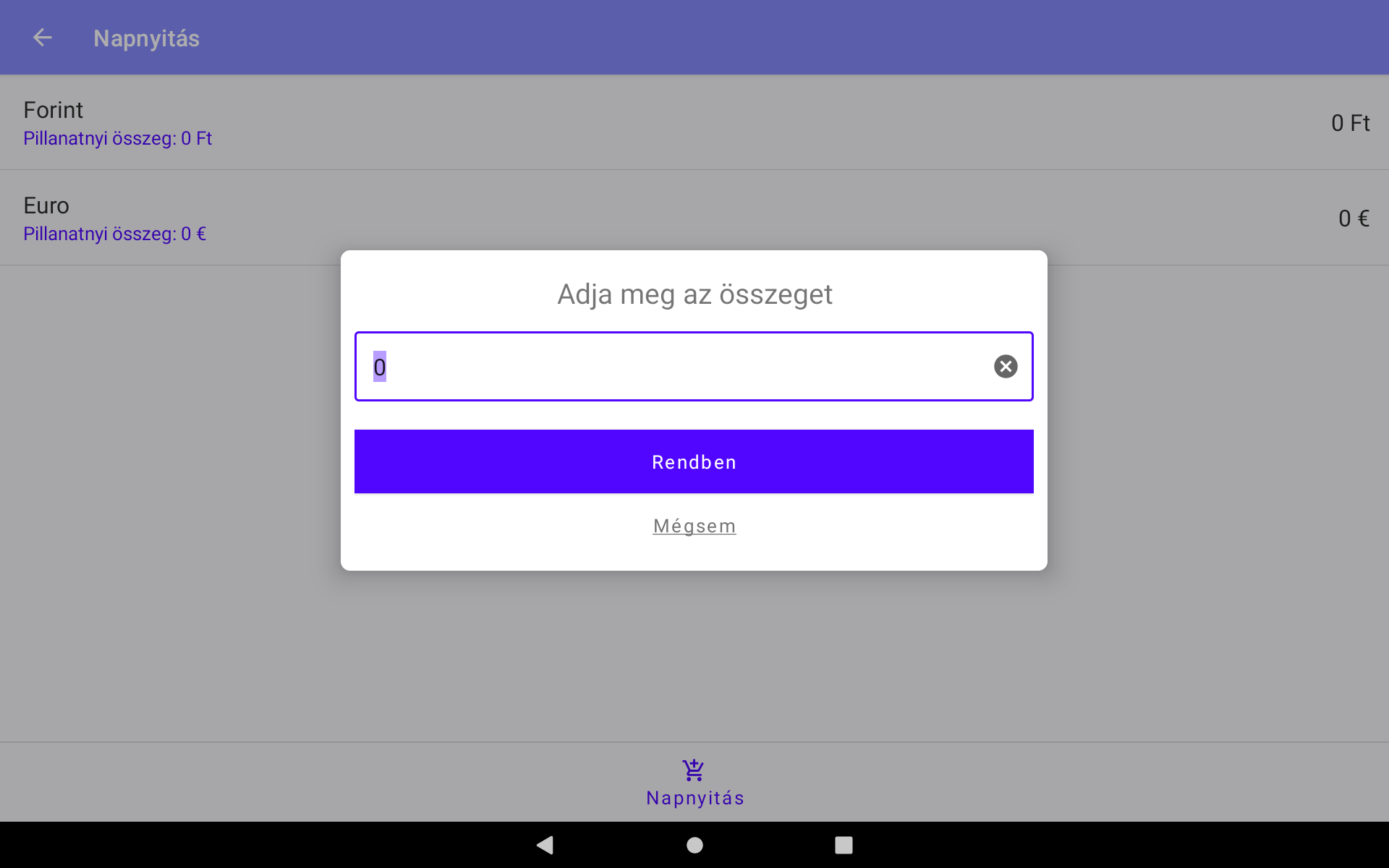 Váltópénz megadás