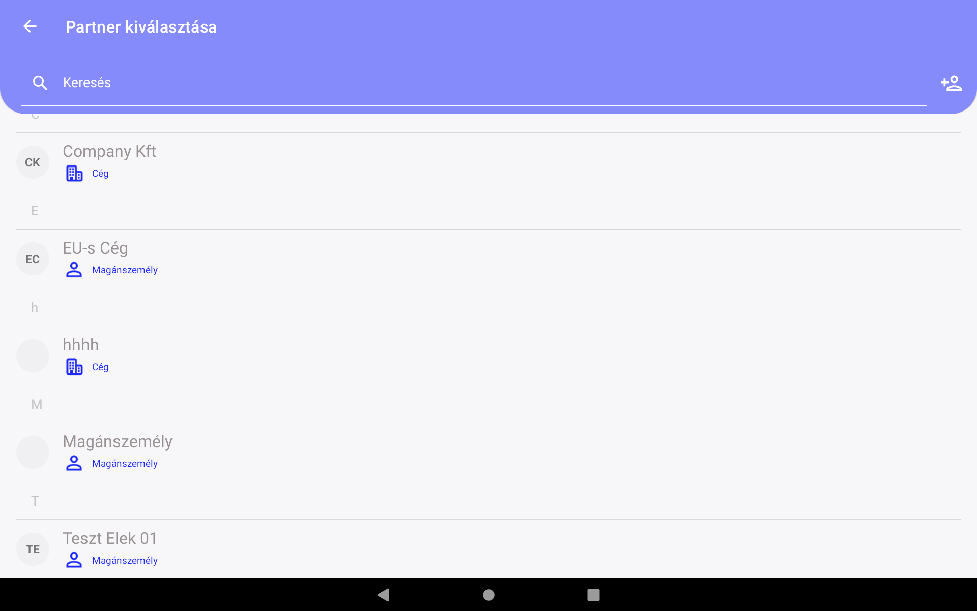 Partnerek listája