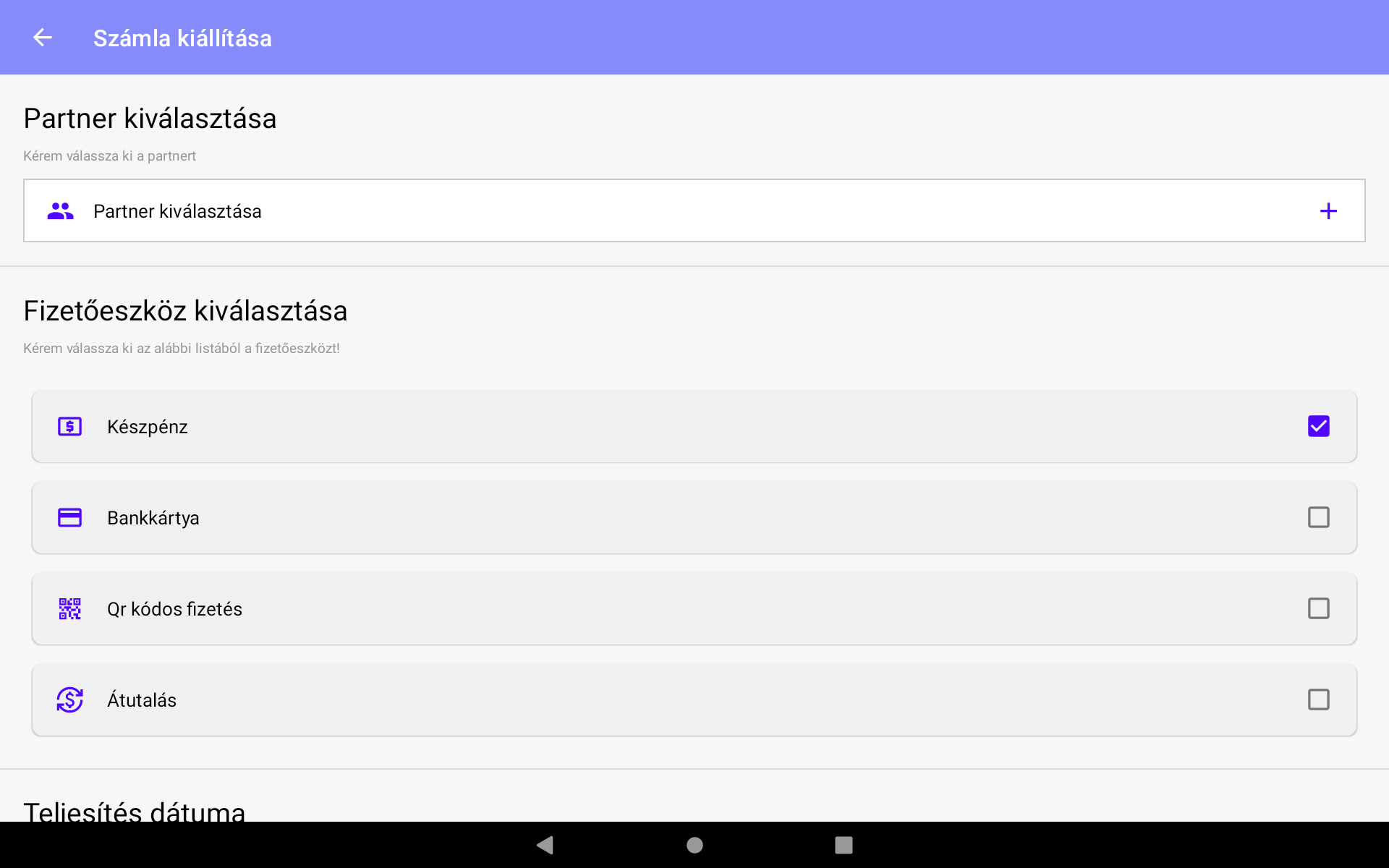 Számla kiállítás